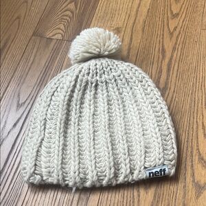 Neff Off-White Knit Beanie with Pom